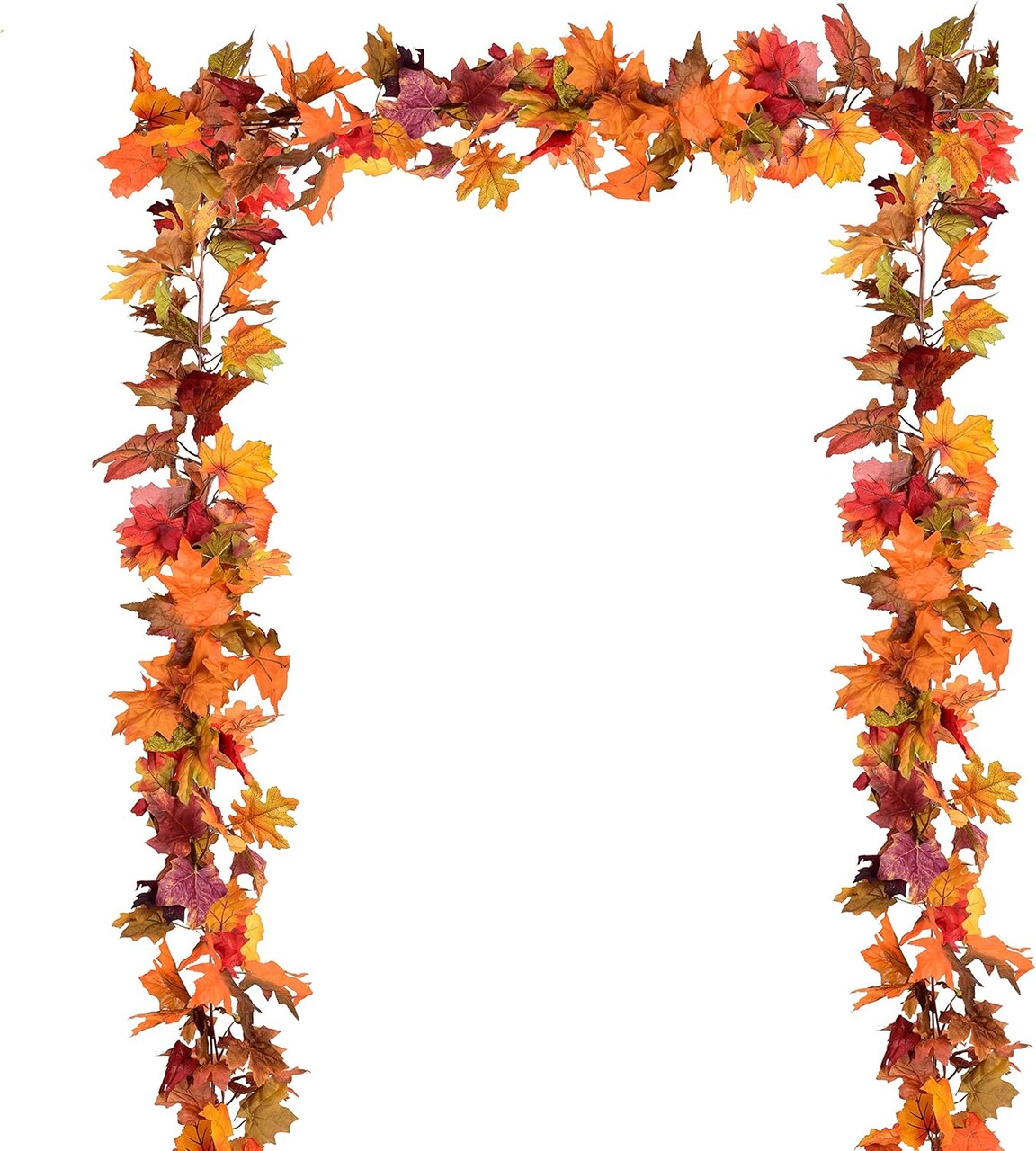 2 Pack Fall Garland Maple Leaf Clearance, 5.9Ft/Piece Hanging Vine Garland Artificial Autumn Foliage Garland Thanksgiving Decoration for Home Wedding Fireplace Party Christmas